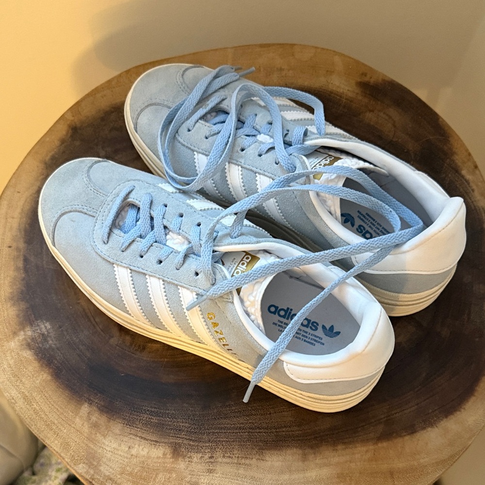 Baby Blue Adidas Gazelles - Picture 2 of 8
